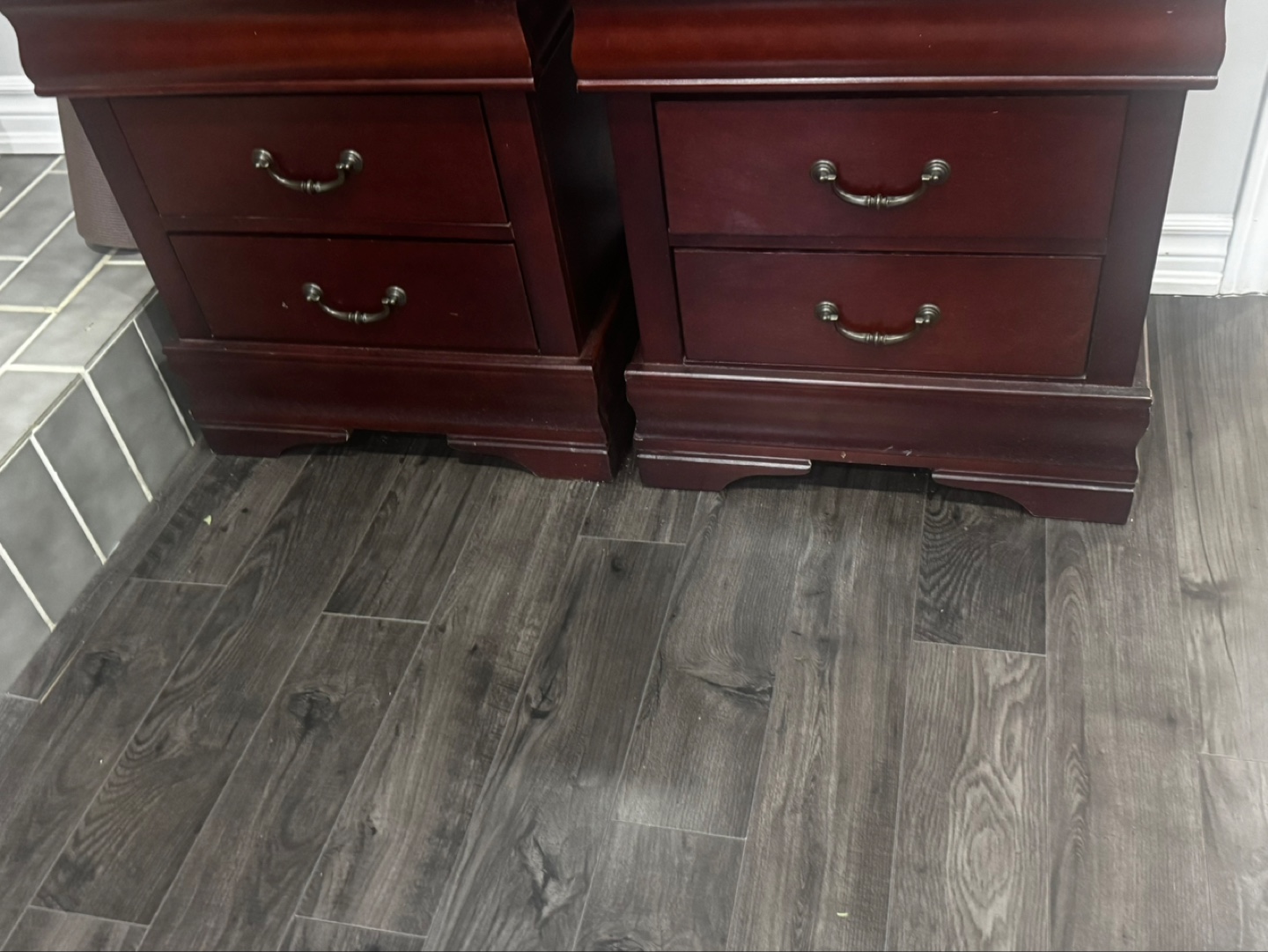 Pair of Dark Brown Wooden Drawer.