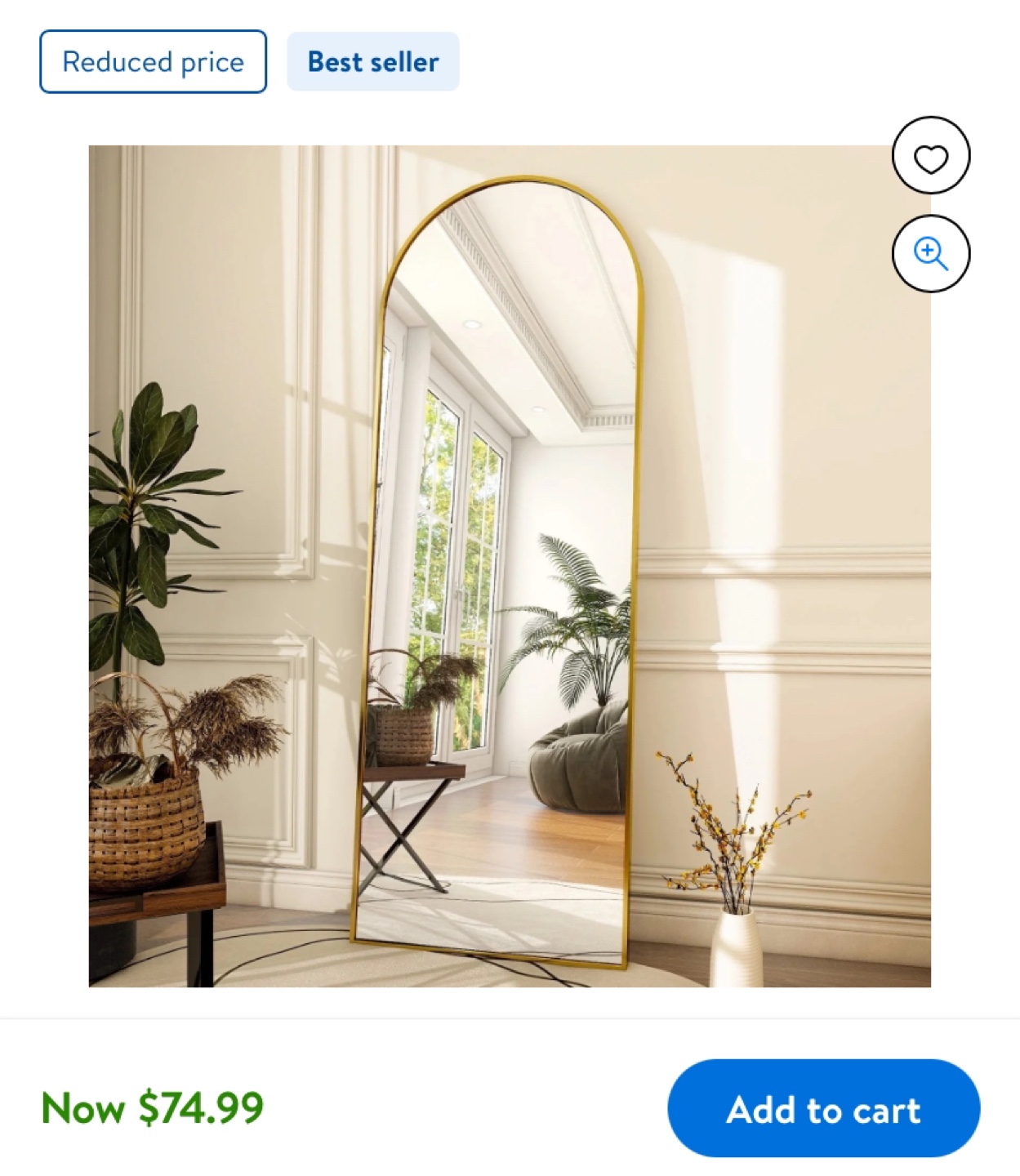 Full Length Gold Arch Mirror