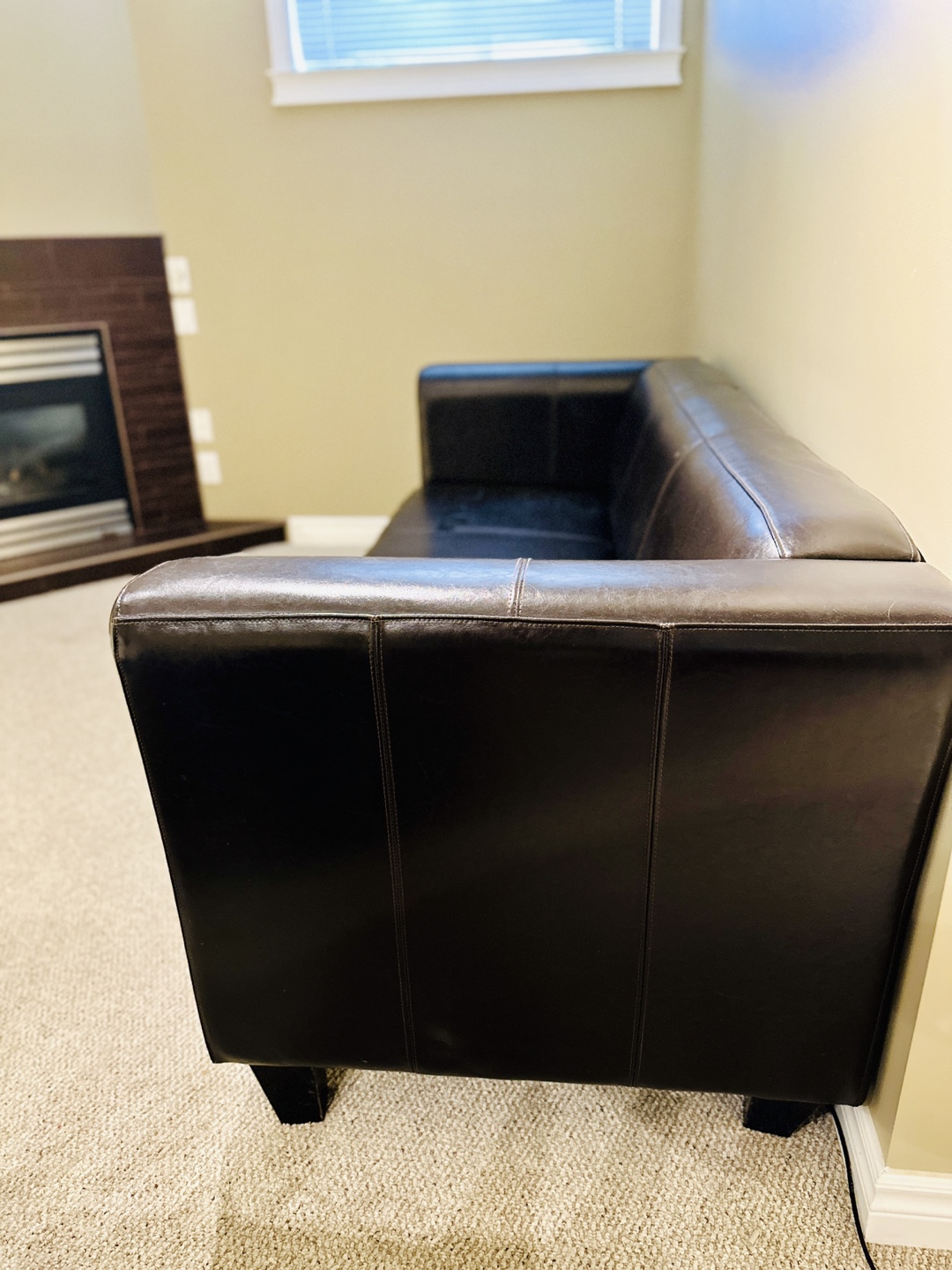 Brown Faux Leather Couch – Must Go Tomorrow! - photo 2
