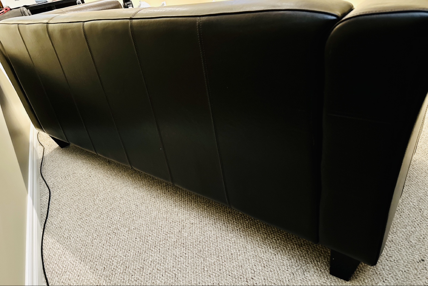 Brown Faux Leather Couch – Must Go Tomorrow! - photo 4