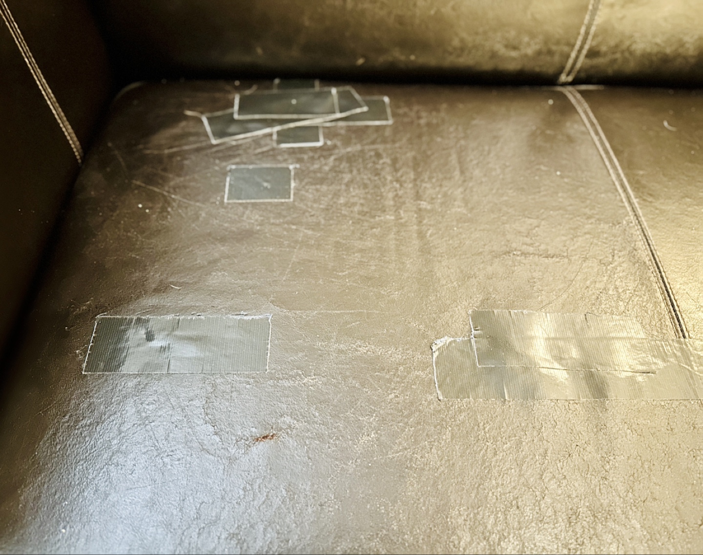 Brown Faux Leather Couch – Must Go Tomorrow! - photo 5
