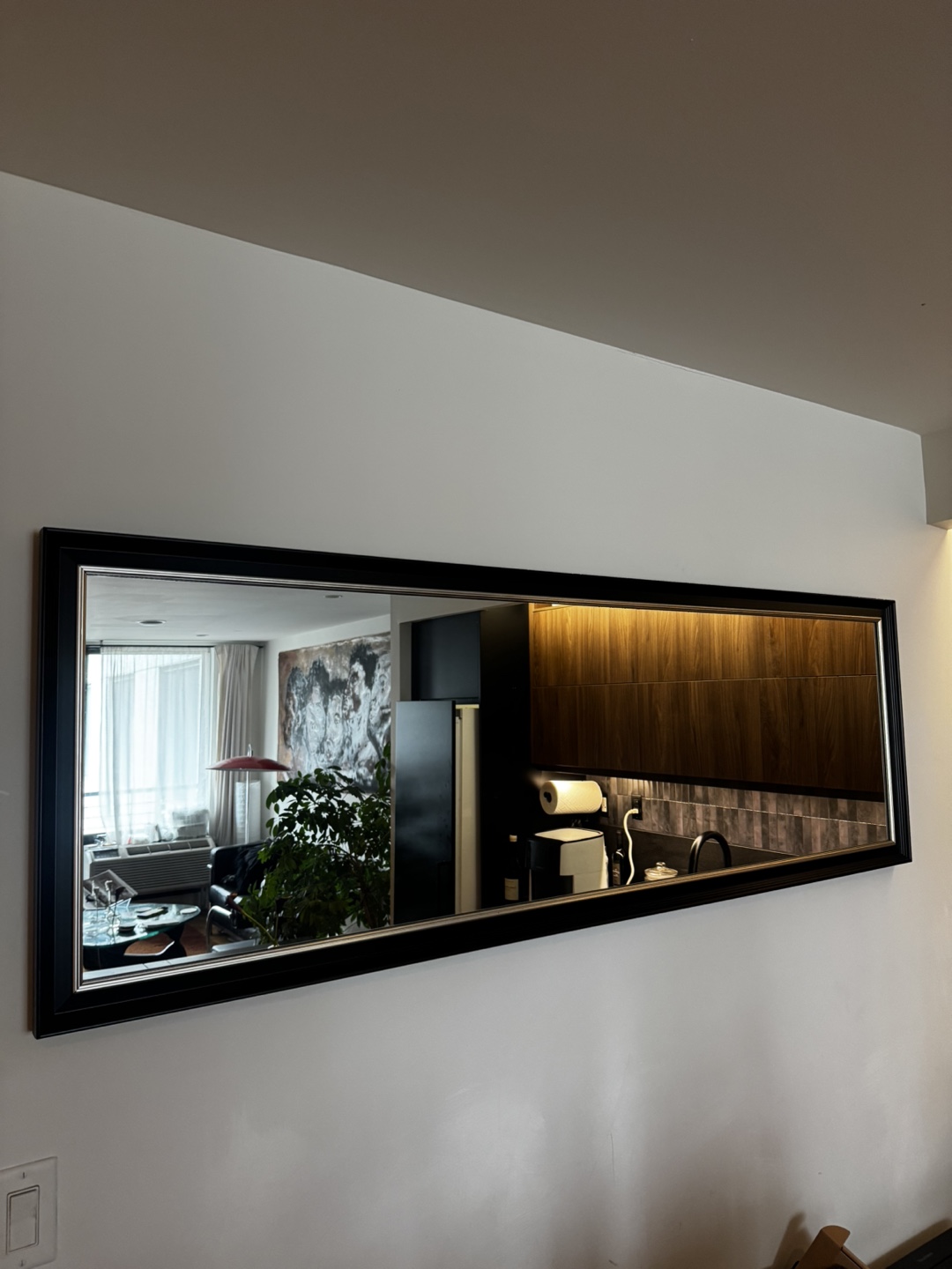 Large Black and Silver Framed Mirror