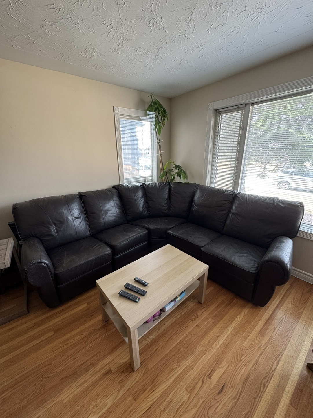 Used Black Leather Recliner Sectional