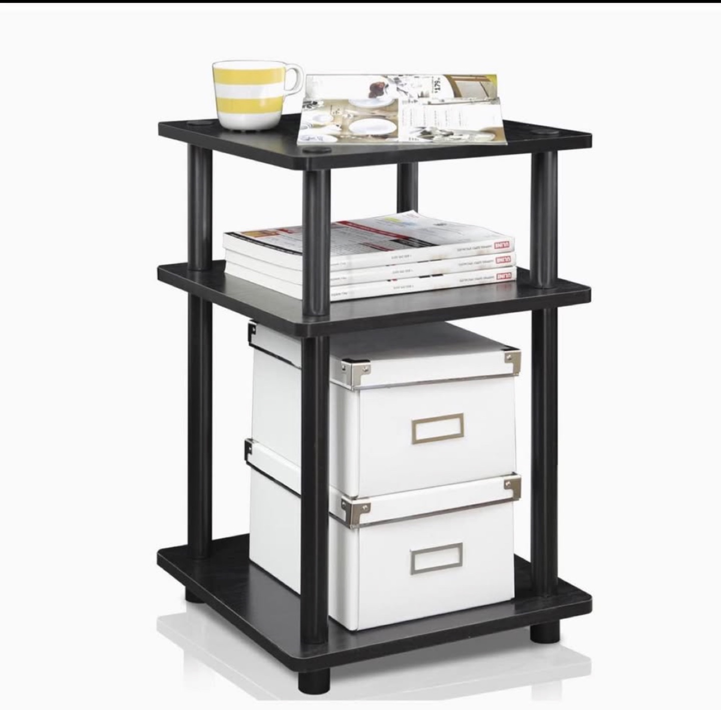3-Tier Black Storage Shelf - photo 2