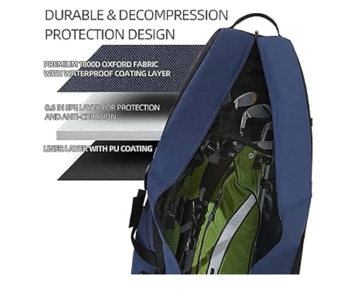 Turnway Golf Travel Bag - Heavy Duty 900D Polyester - photo 3