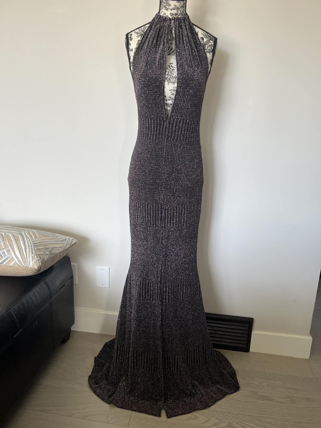 Sparkly Halter Neck Maxi Dress