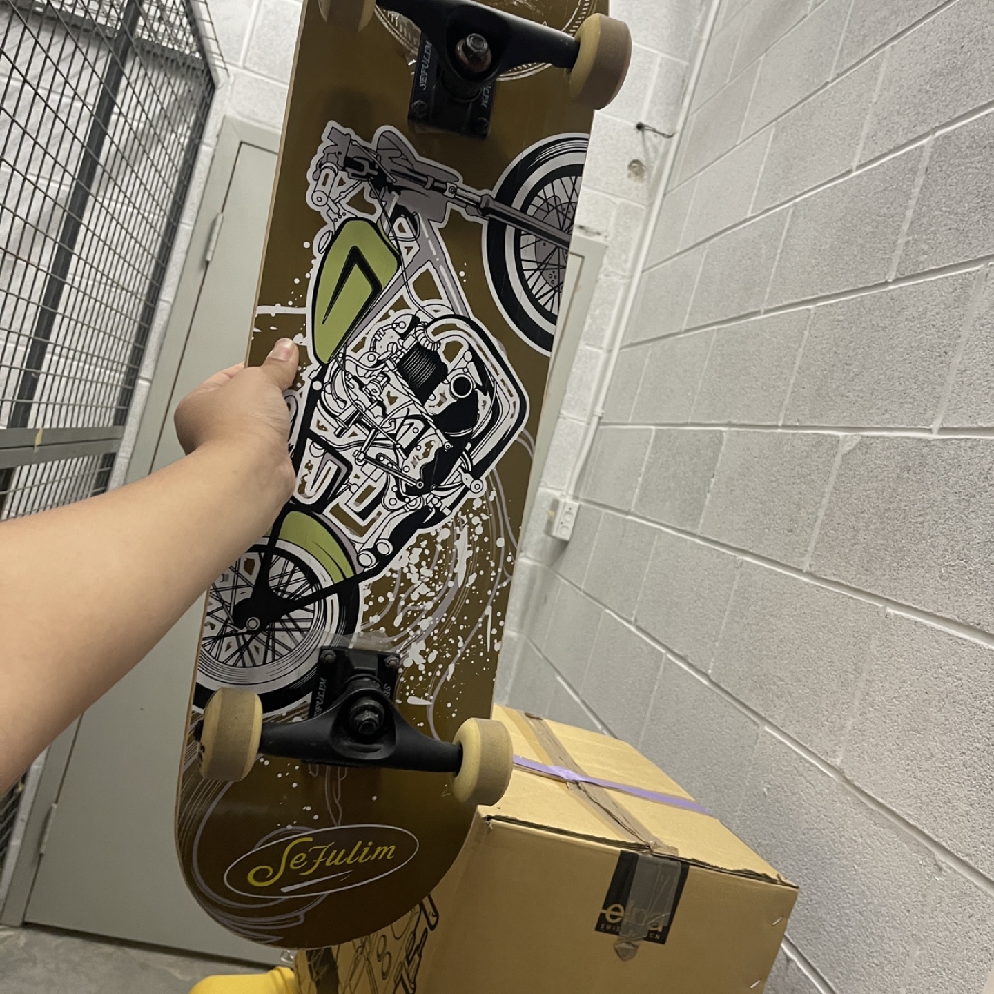 Used Sefulim Skateboard - Motorcycle Design