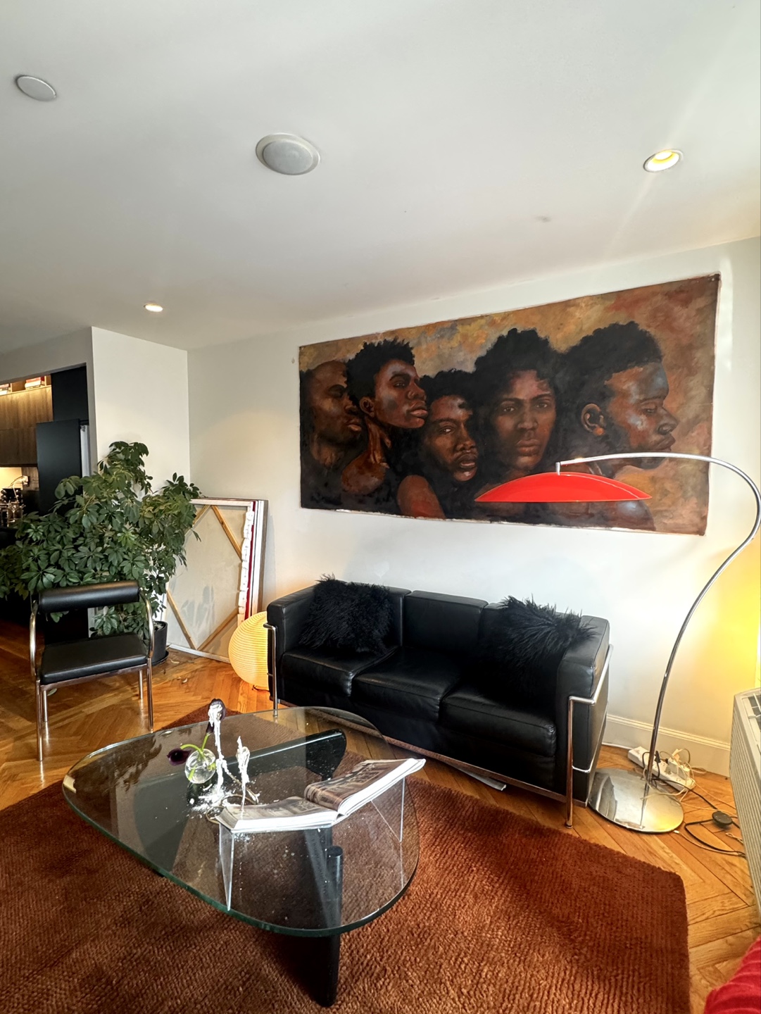 Le Corbusier Style Black Leather Sofa mid century modern - photo 3