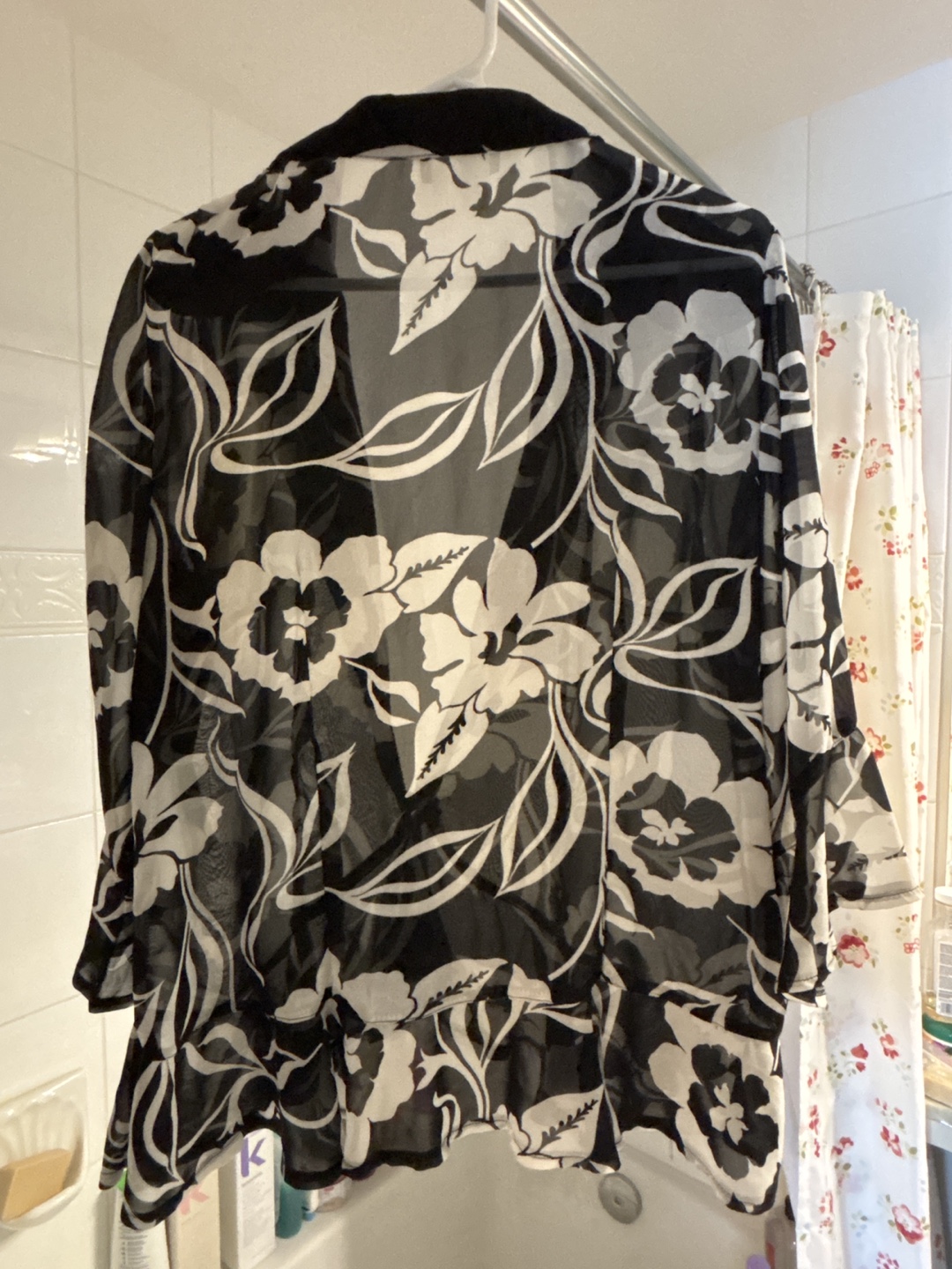 Ardex Contemporary Collection Black and White Floral Blouse