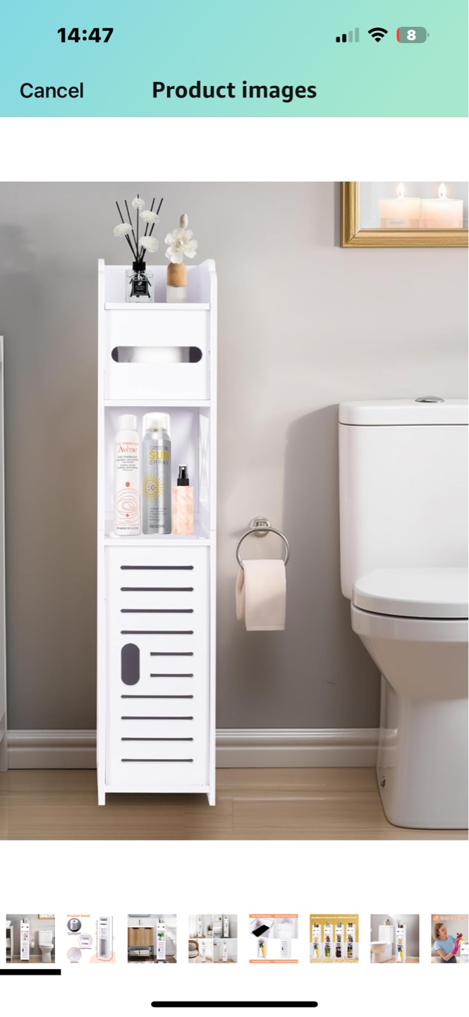White Bathroom Storage Cabinet - photo 3