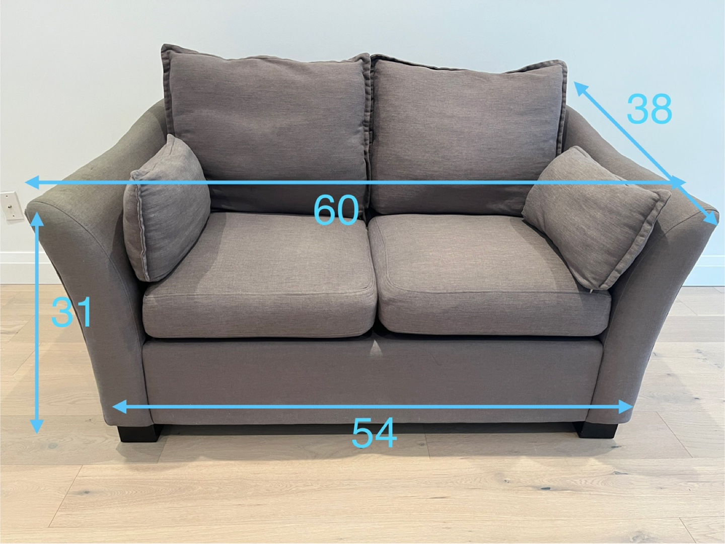 Grey Linen Loveseat - photo 3