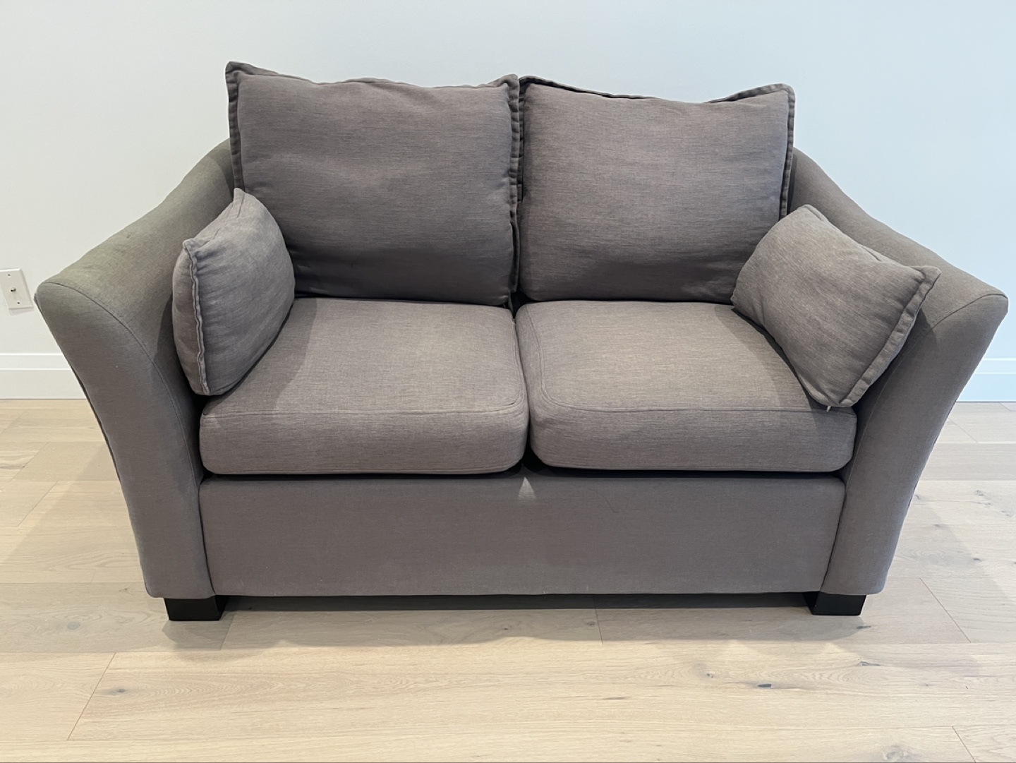 Grey Linen Loveseat