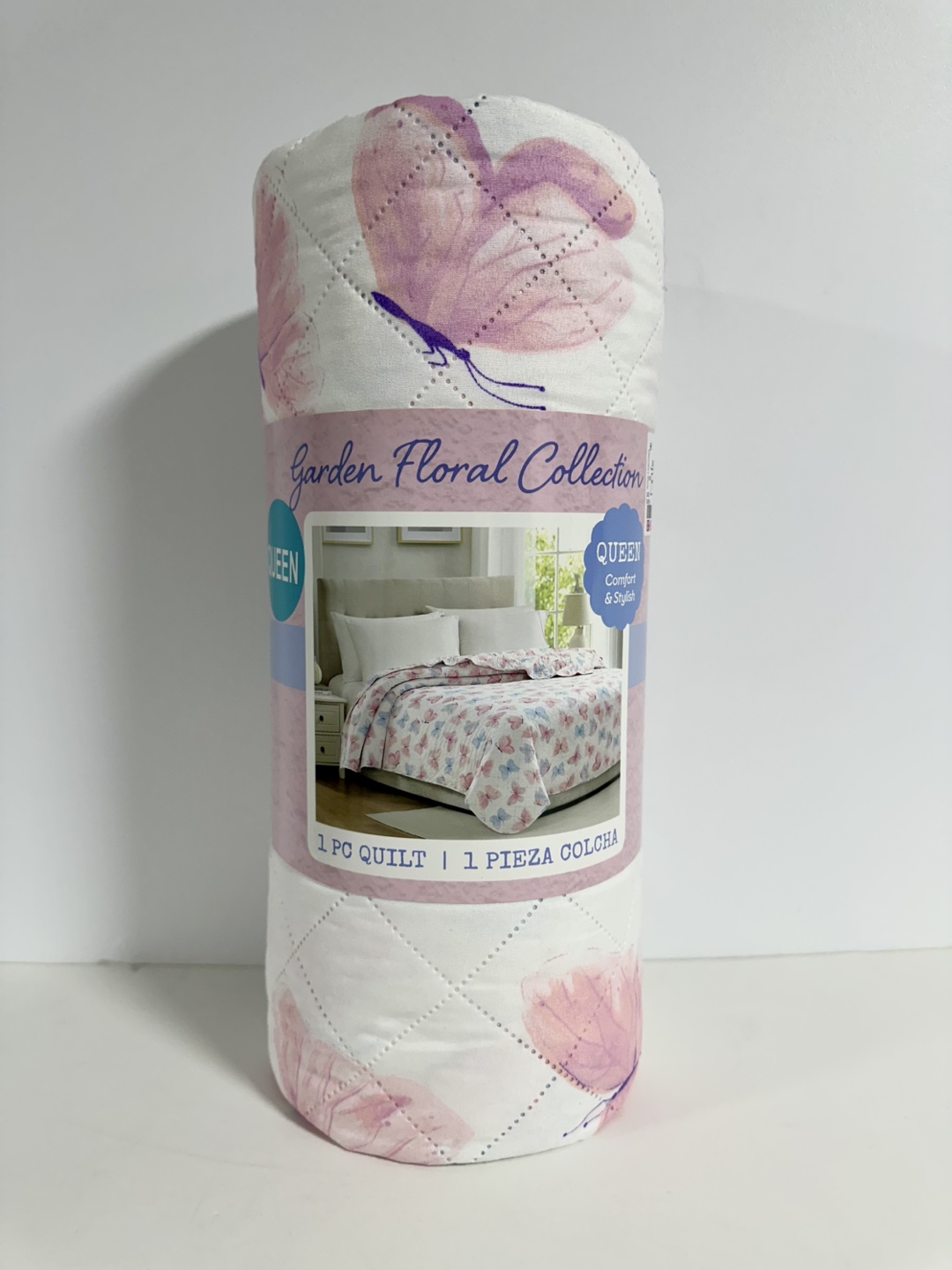 Queen Size Butterfly Quilt - Garden Floral Collection