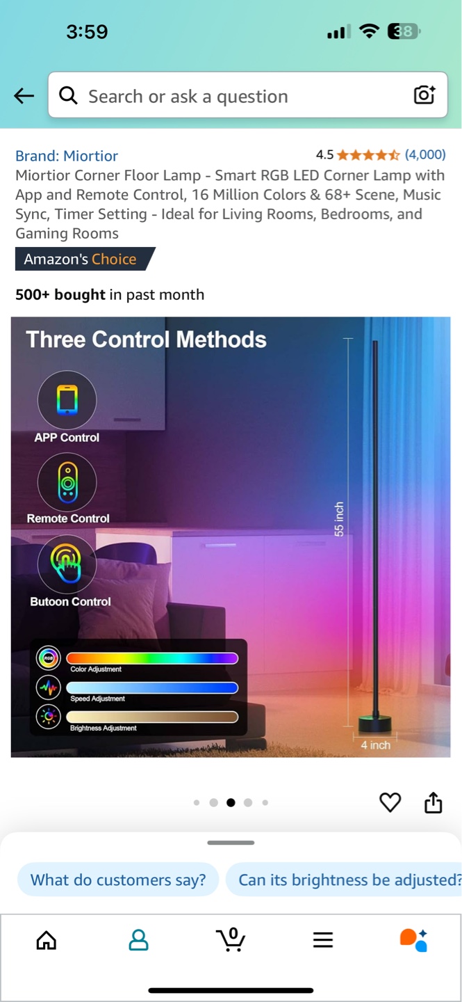 Moriior Smart RGB LED Corner Floor Lamp - photo 5