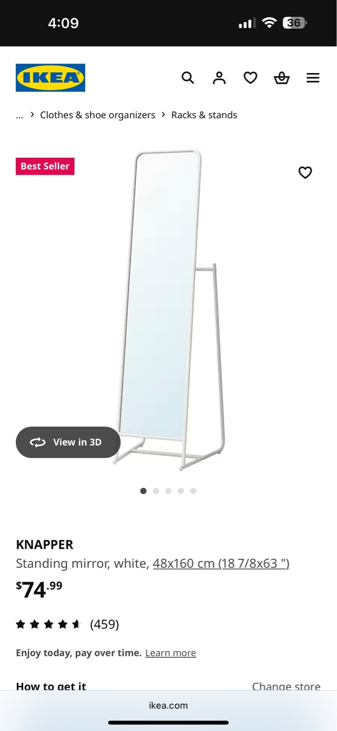 IKEA KNAPPER Full-Length Mirror with Clothes Rack - photo 5