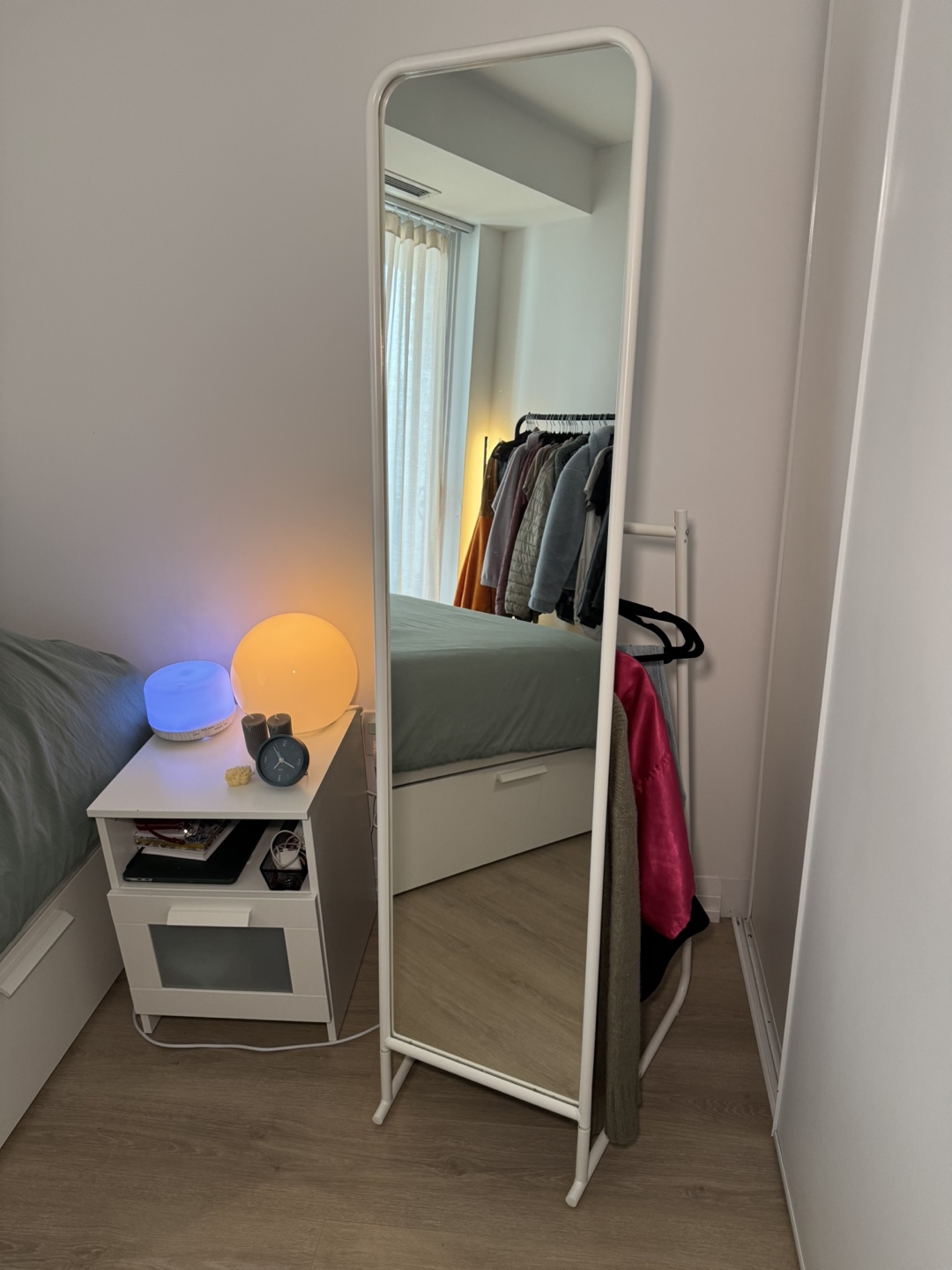 IKEA KNAPPER Full-Length Mirror with Clothes Rack