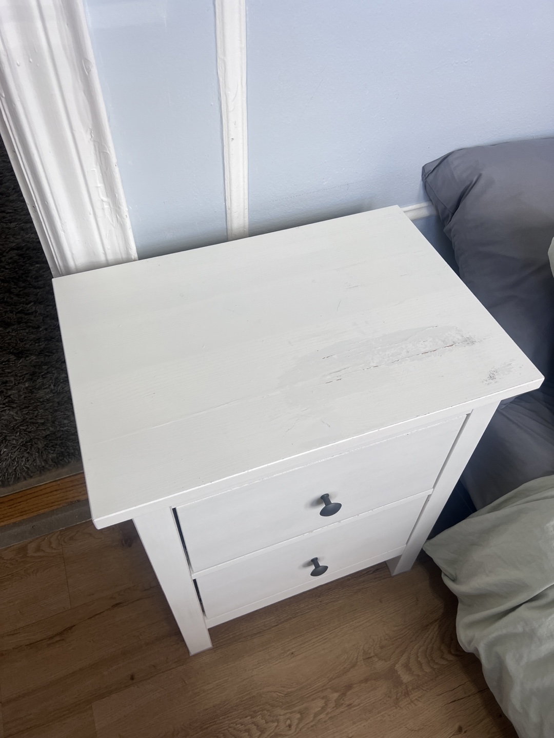 White Two-Drawer Nightstand - photo 4