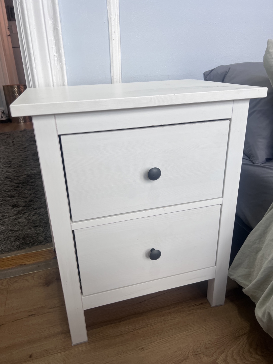 White Two-Drawer Nightstand - photo 2