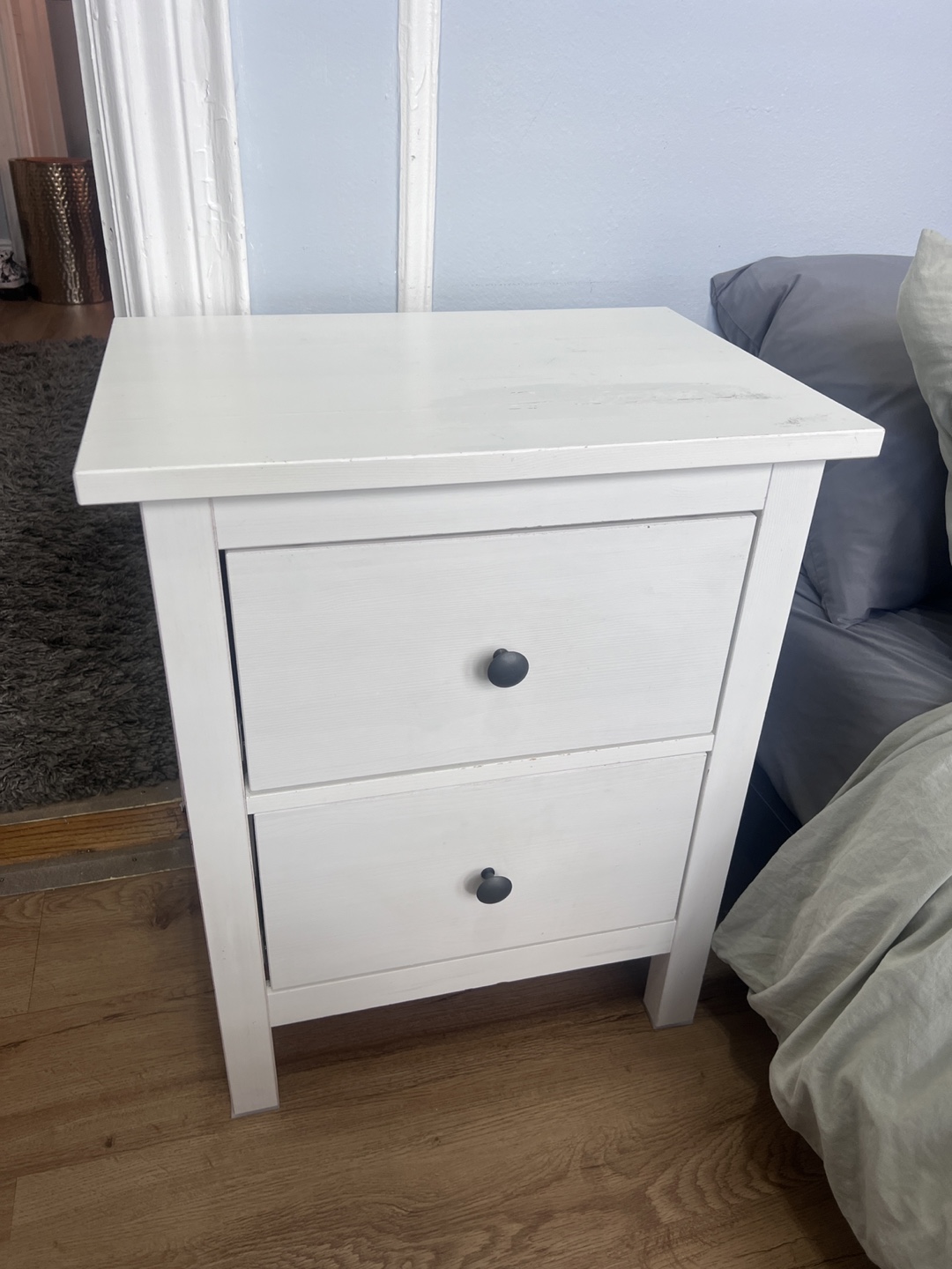 White Two-Drawer Nightstand - photo 3