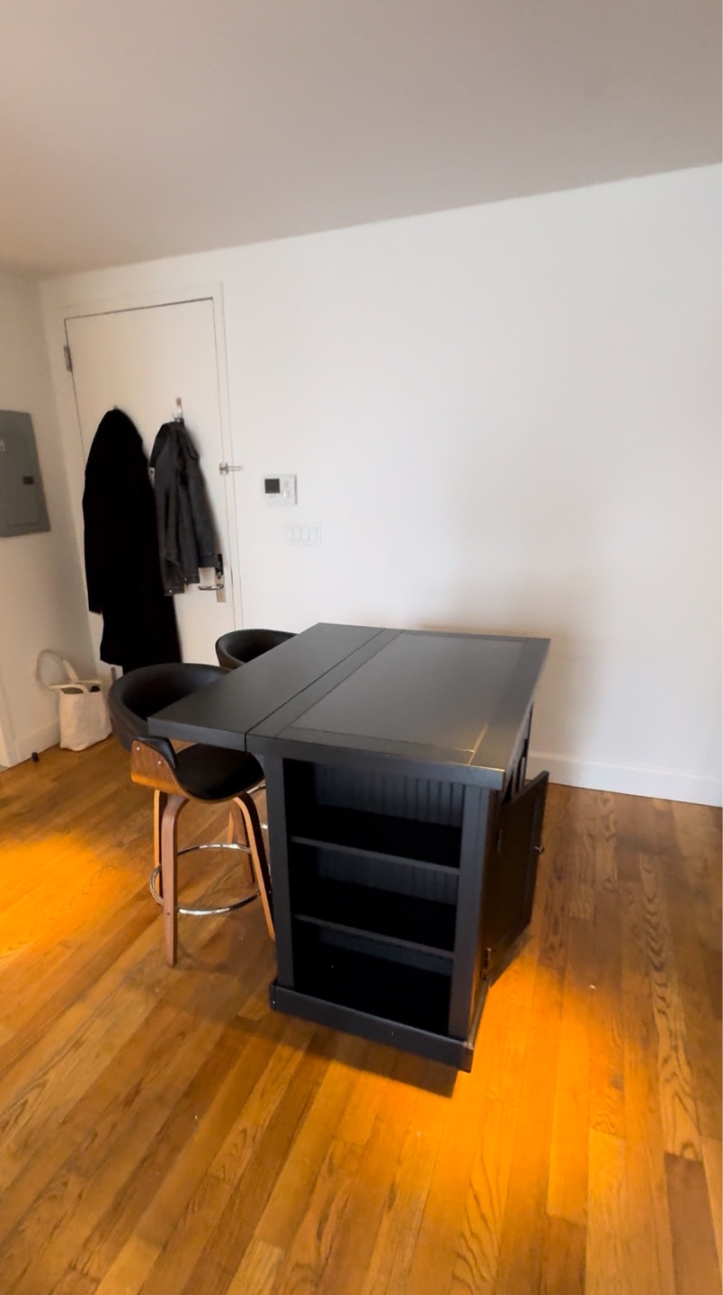 Black Kitchen Island with granite Top and Storage on all sides - photo 3