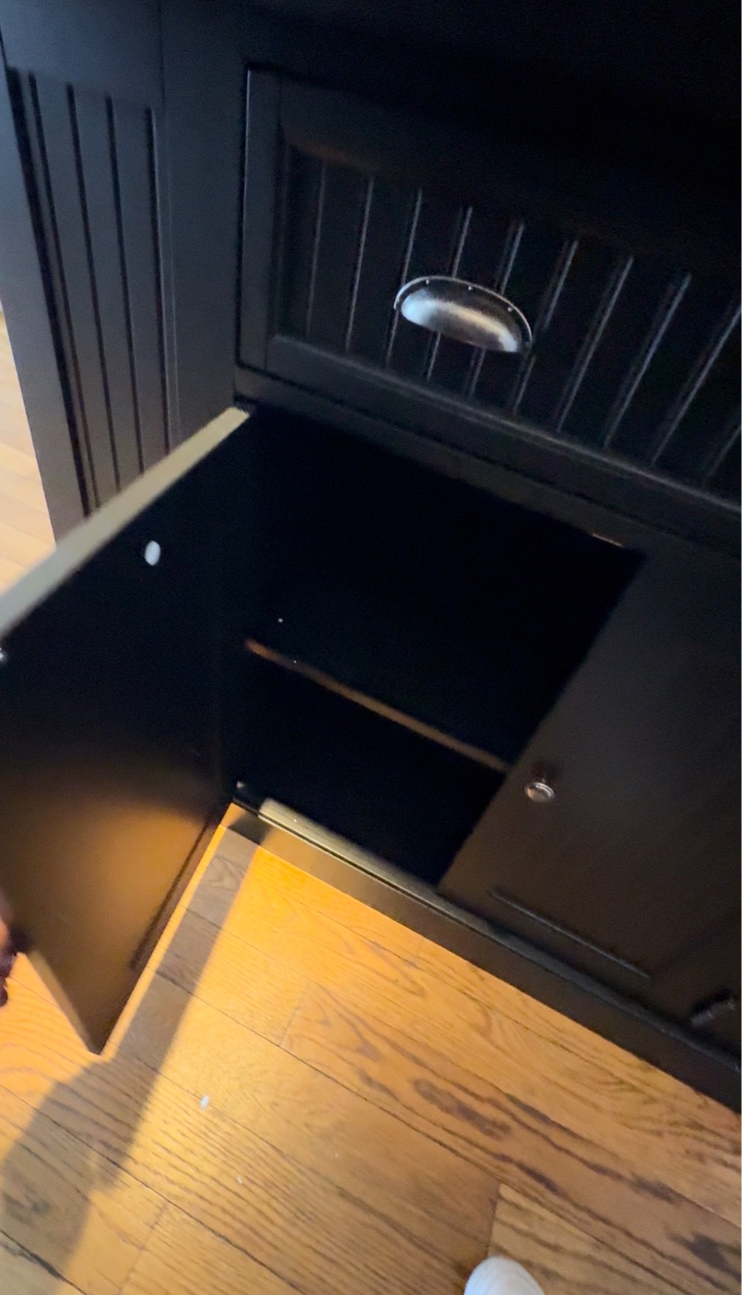 Black Kitchen Island with granite Top and Storage on all sides - photo 4