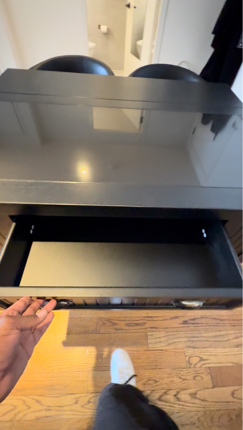 Black Kitchen Island with granite Top and Storage on all sides - photo 5
