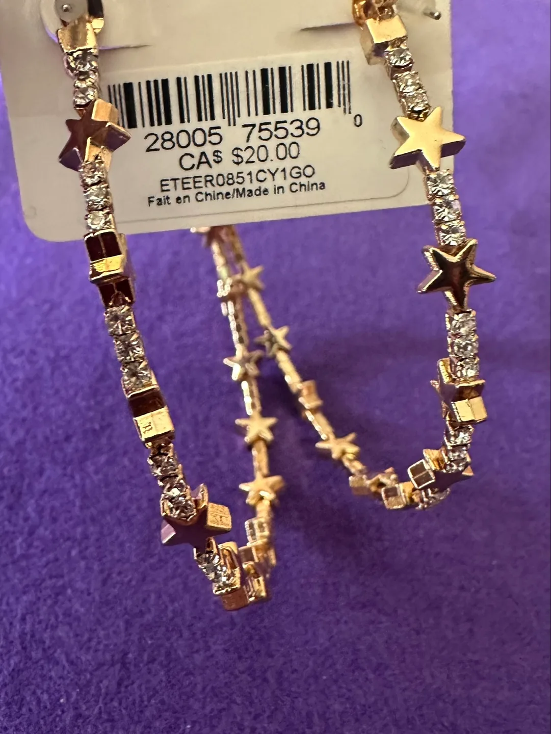 Gold Tone Star Hoop Earrings 💫 image indicator(3)