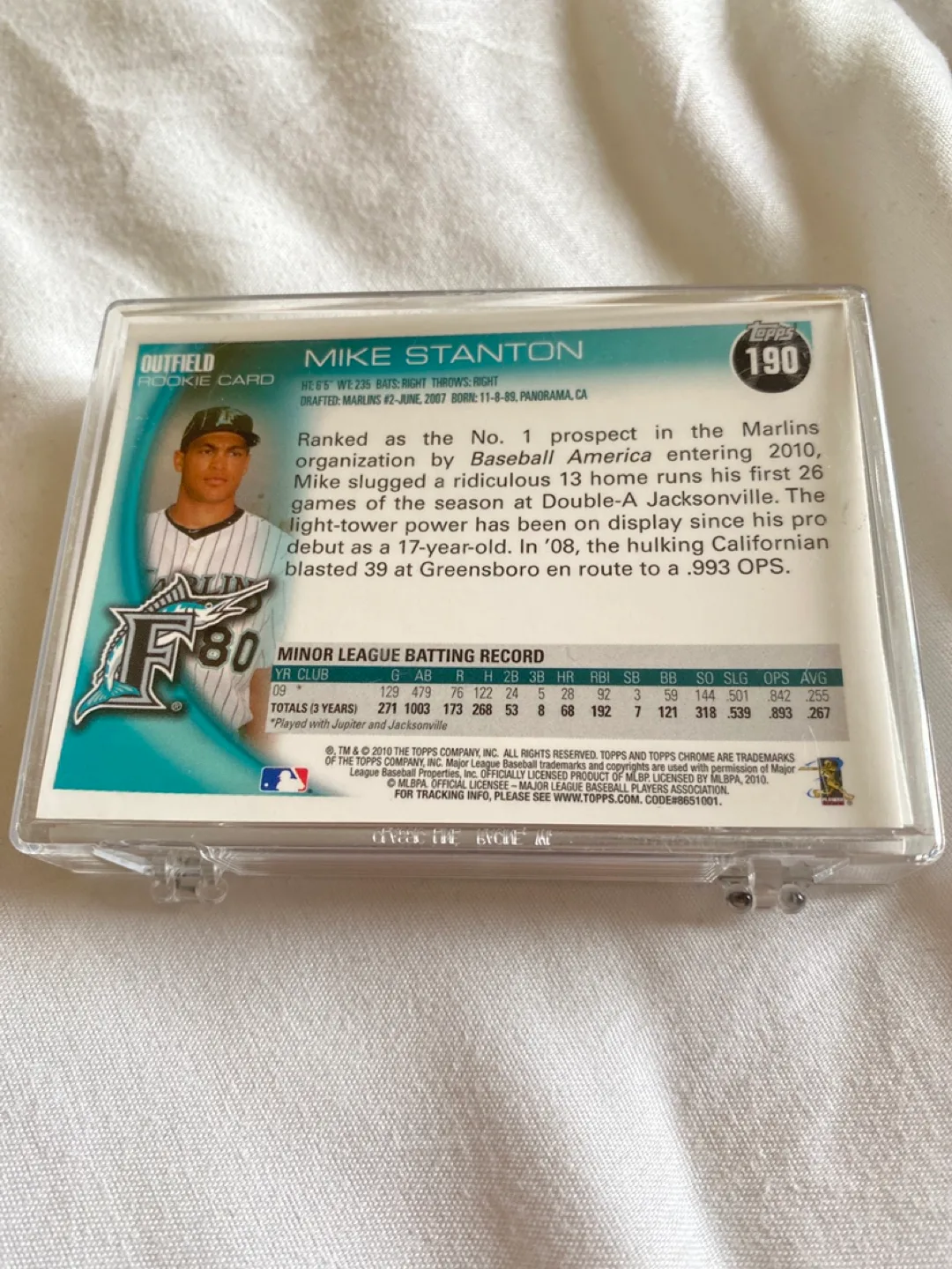 Mike Stanton Rookie Card #190 Topps Chrome Refractor image indicator(2)