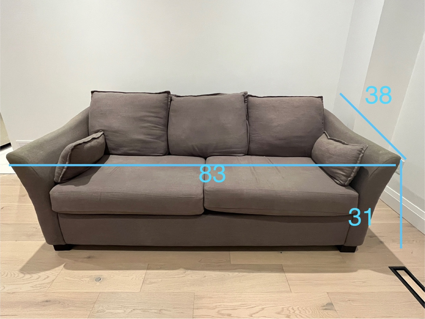 Grey Sofa - 83" Wide - photo 3
