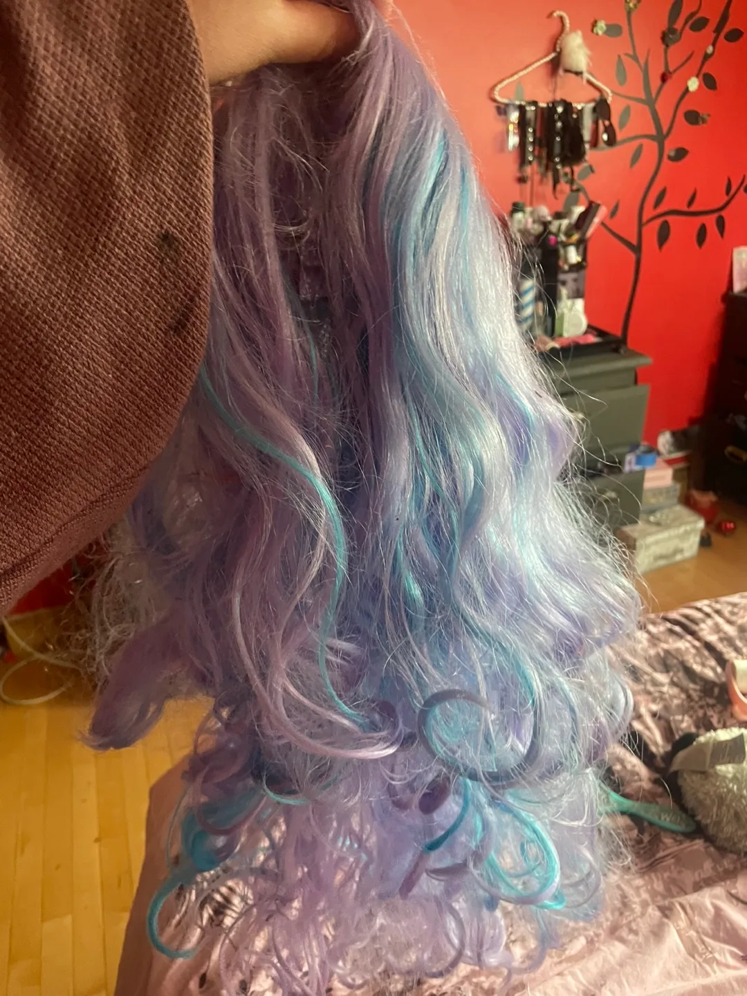 Purple and Blue Curly Wig image indicator(2)