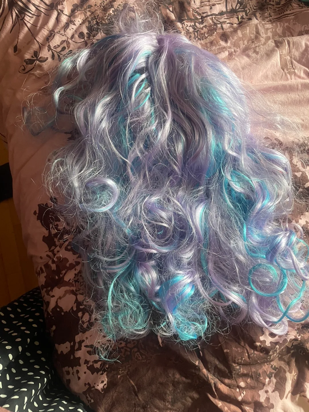 Purple and Blue Curly Wig image indicator(4)