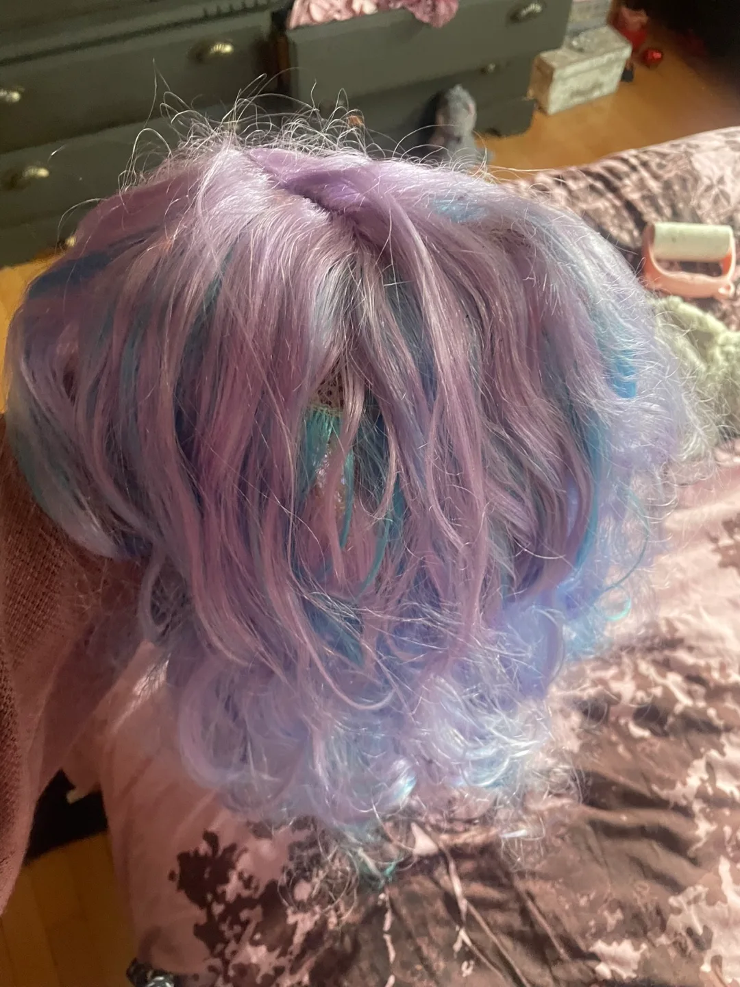 Purple and Blue Curly Wig image indicator(3)