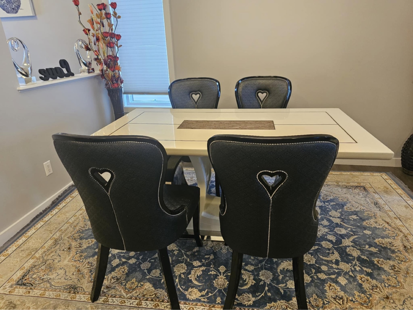 Elegant 5-Piece Dining Set with Marble Top