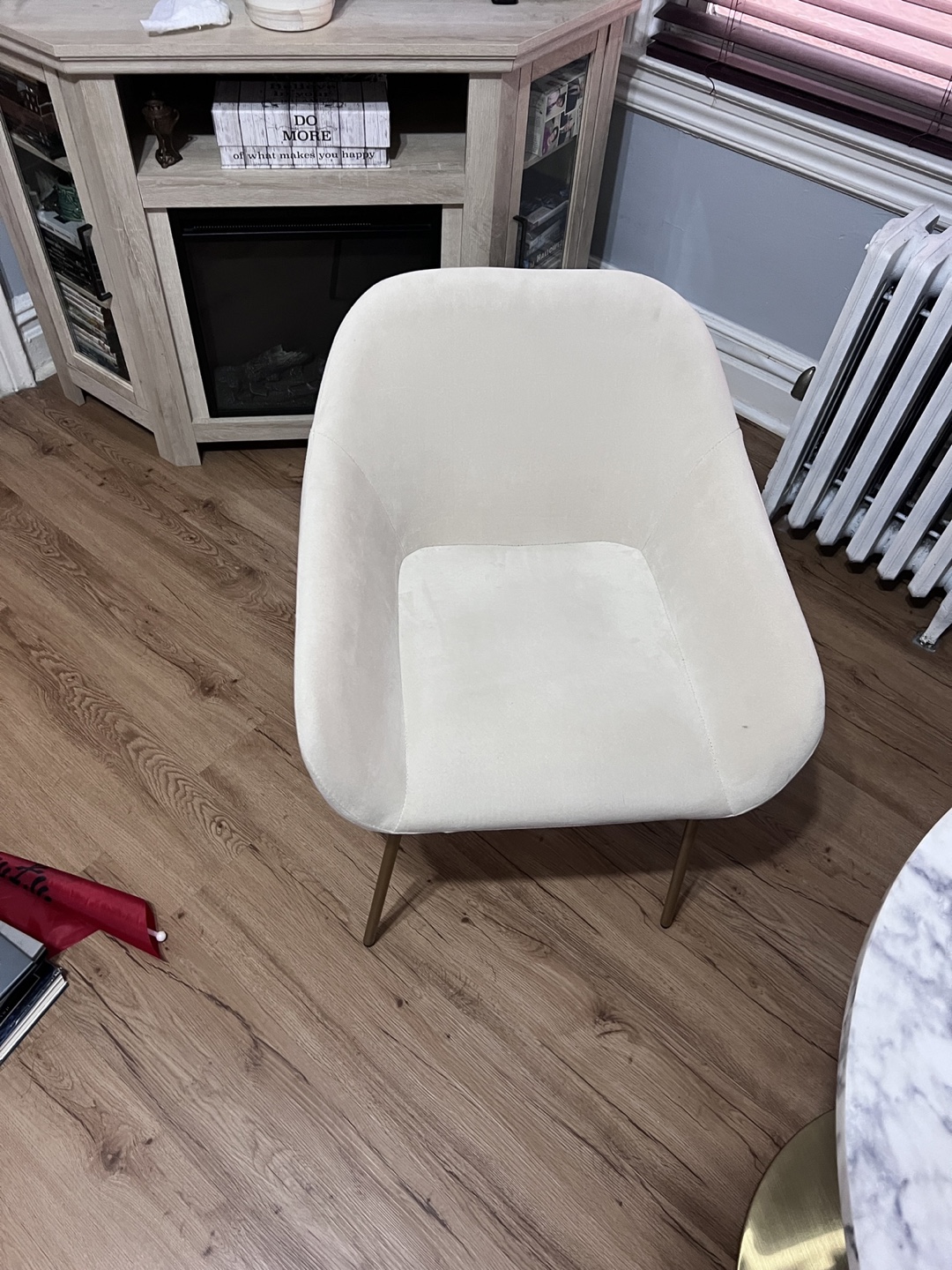 Cream Accent Chair with Gold Legs - photo 3