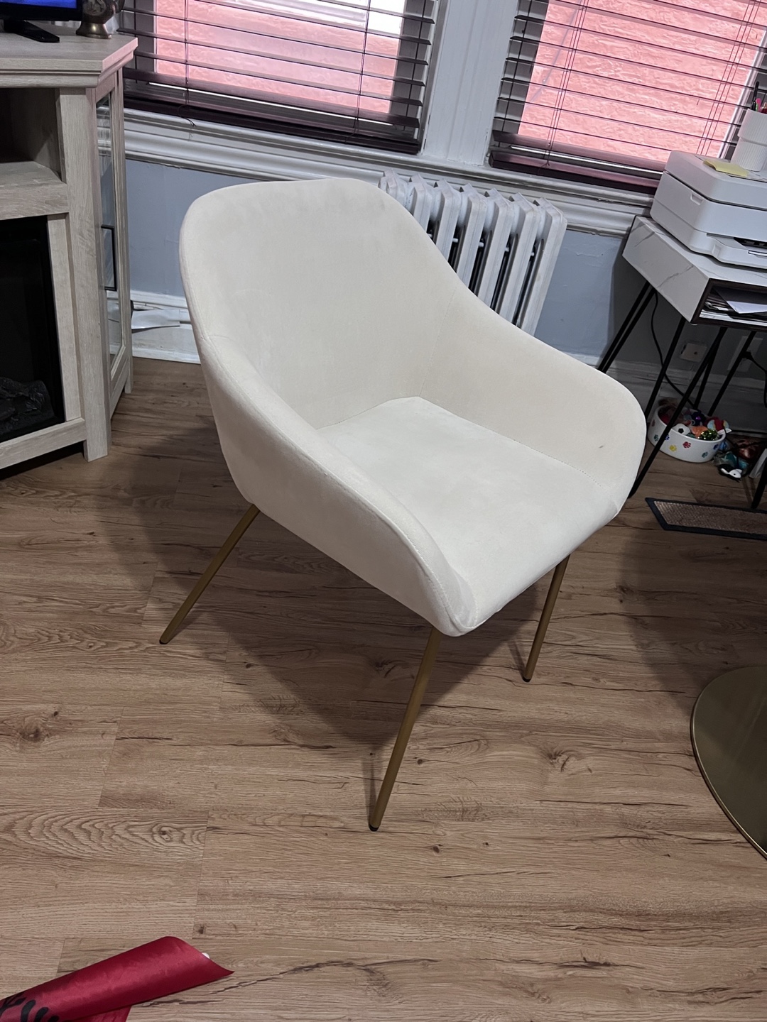 Cream Accent Chair with Gold Legs - photo 2