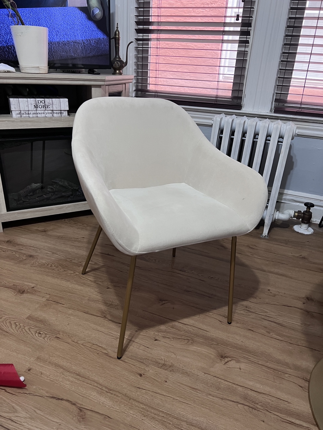 Cream Accent Chair with Gold Legs - photo 4