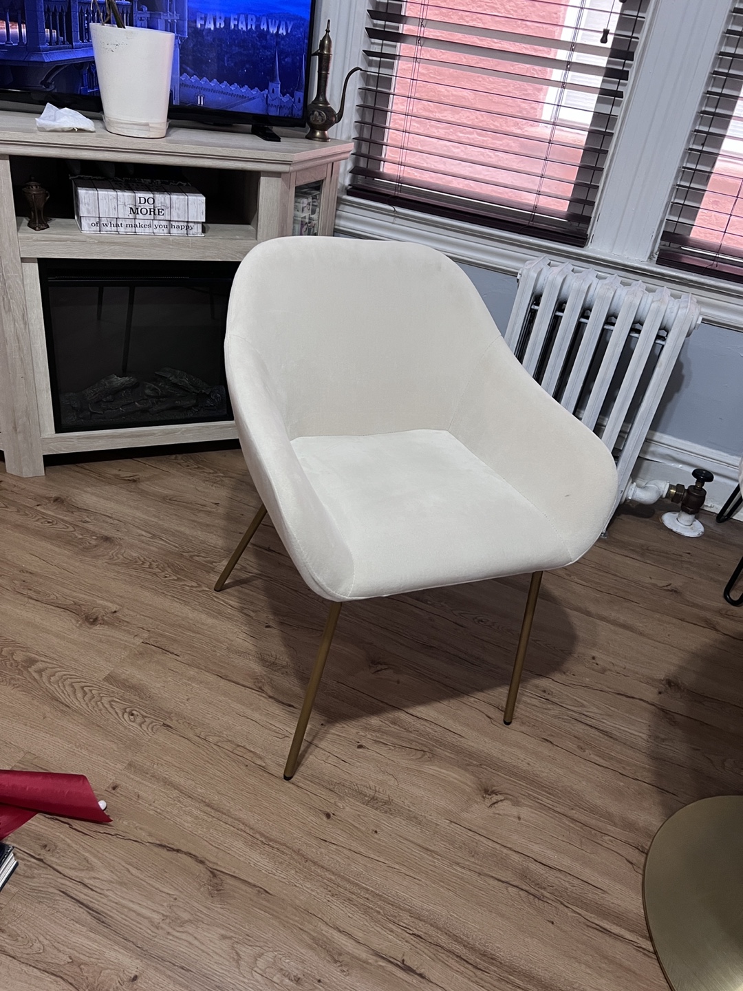 Cream Accent Chair with Gold Legs
