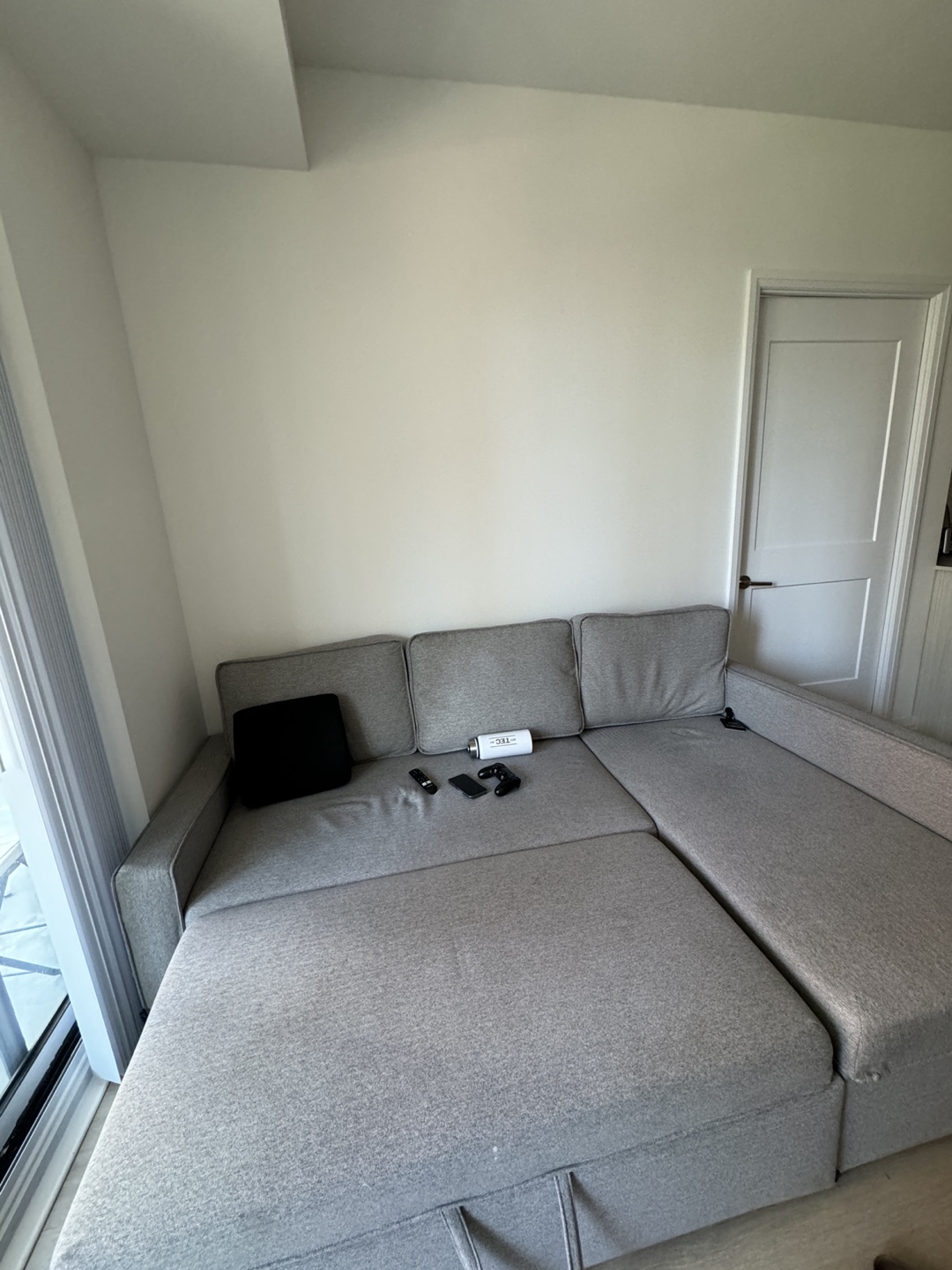 Grey Sectional Sofa Bed with Storage - photo 3