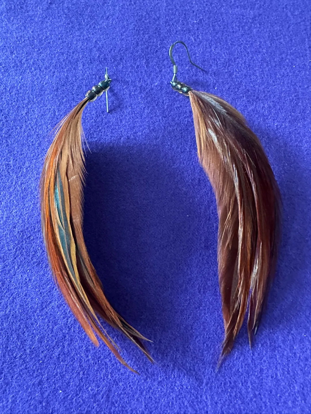 Boho Style Long Feather Dangle Earrings image indicator(2)