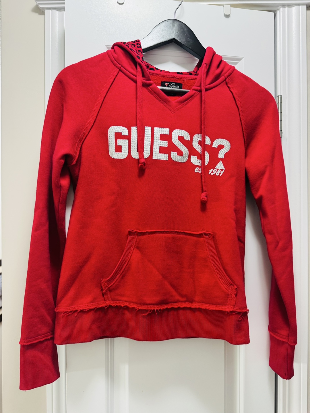 Red Guess Hoodie Size Small