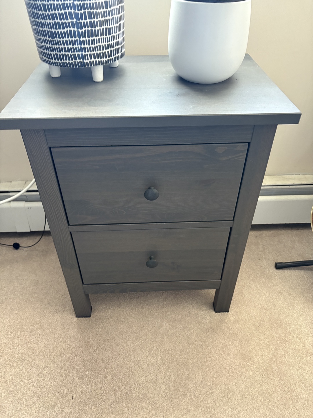 IKEA Hemnes Gray 2 Drawer Nightstand