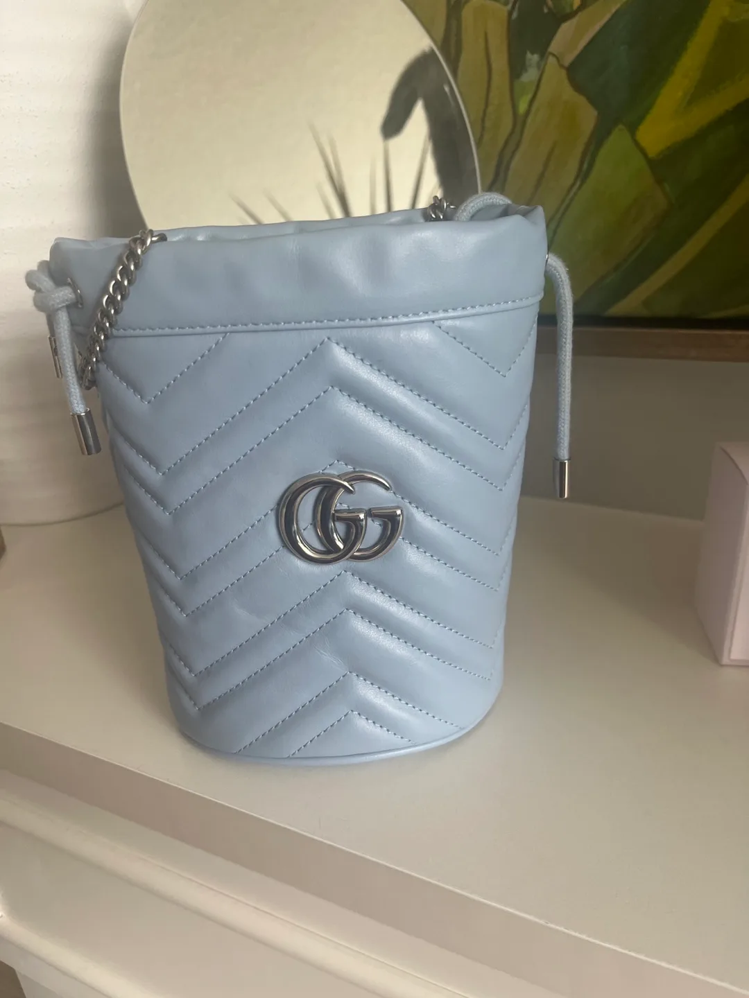 Gucci Light Blue Quilted Bucket Bag image indicator(5)