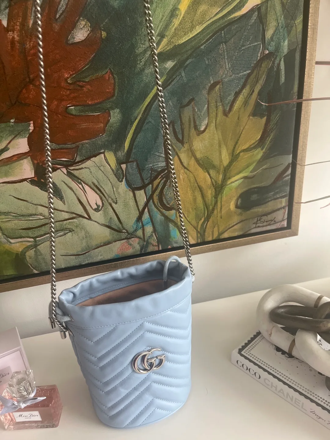 Gucci Light Blue Quilted Bucket Bag image indicator(3)