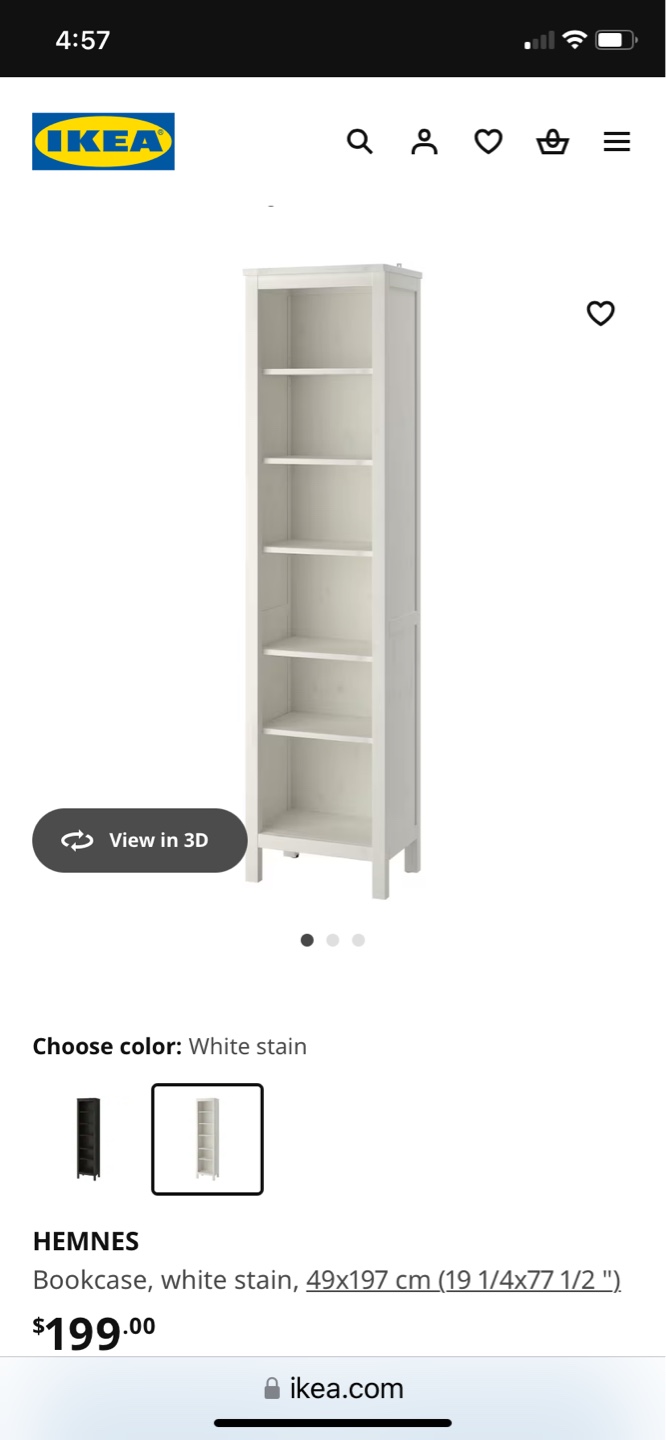 IKEA HEMNES Bookcase - White Stain - photo 2