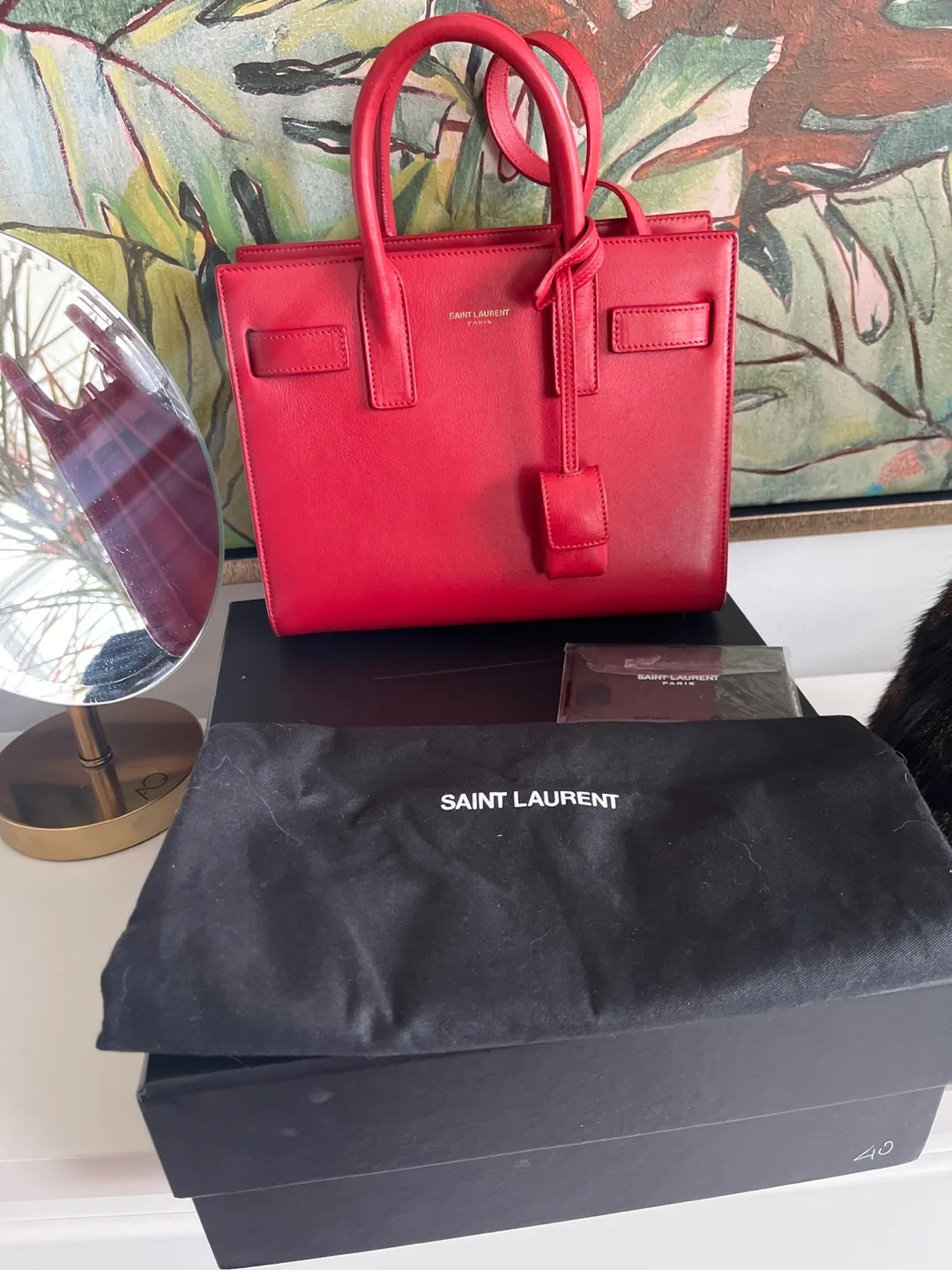 Saint Laurent Red Leather Mini Bag image indicator(2)