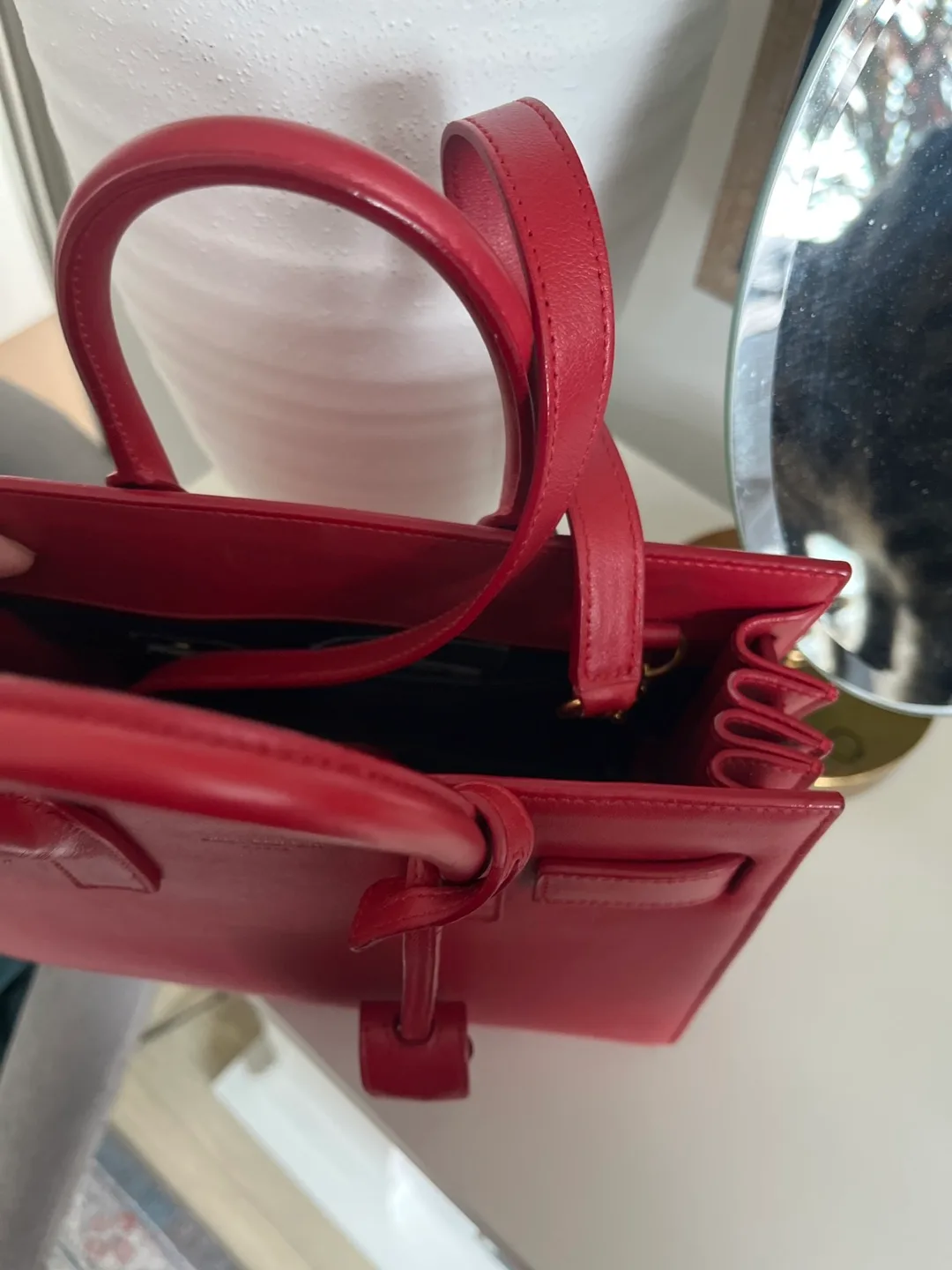 Saint Laurent Red Leather Mini Bag image indicator(6)