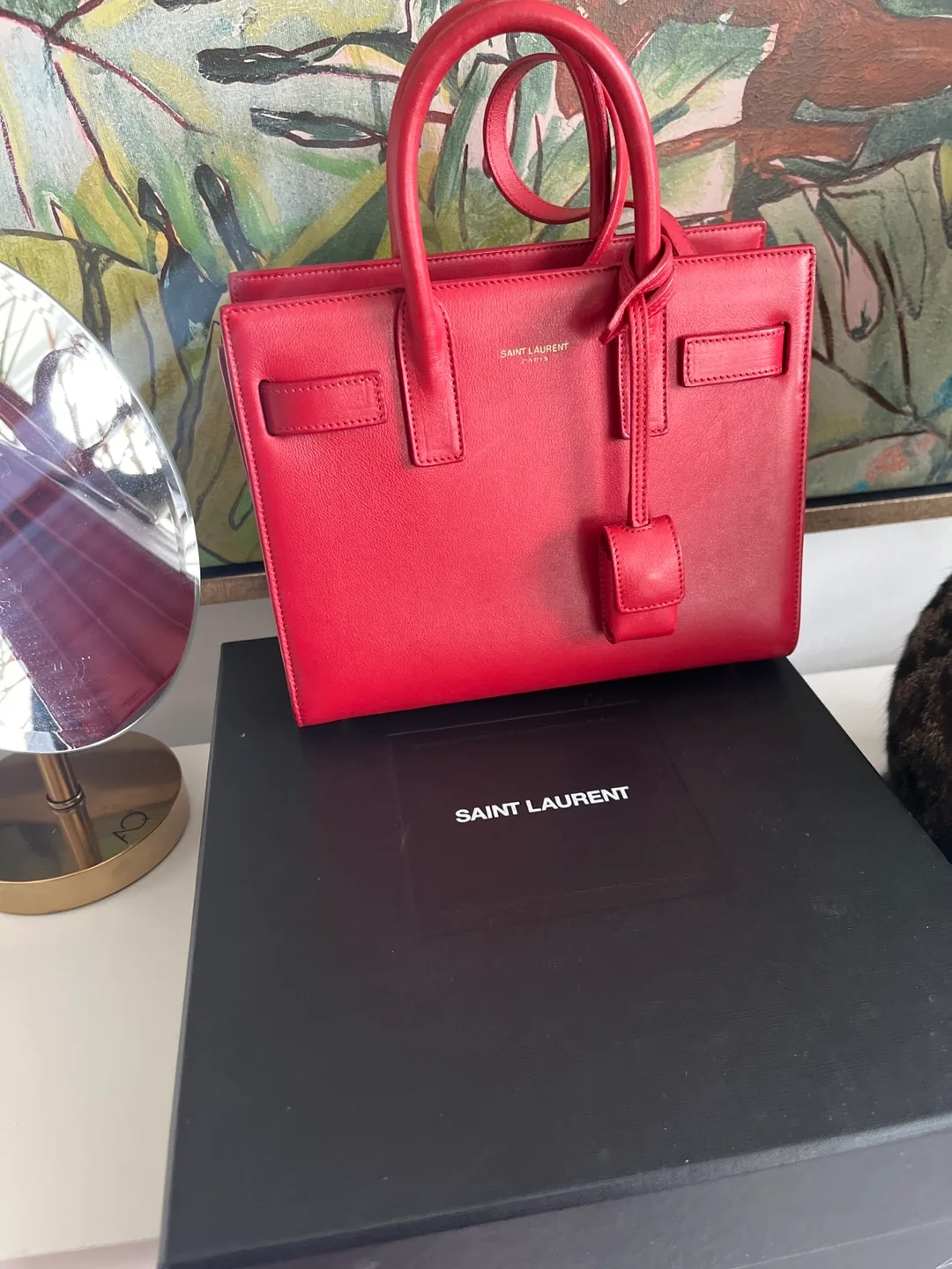 Saint Laurent Red Leather Mini Bag image indicator(3)