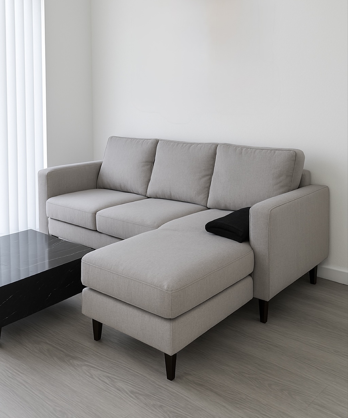 Grey Sectional Sofa with Chaise Lounge - photo 3