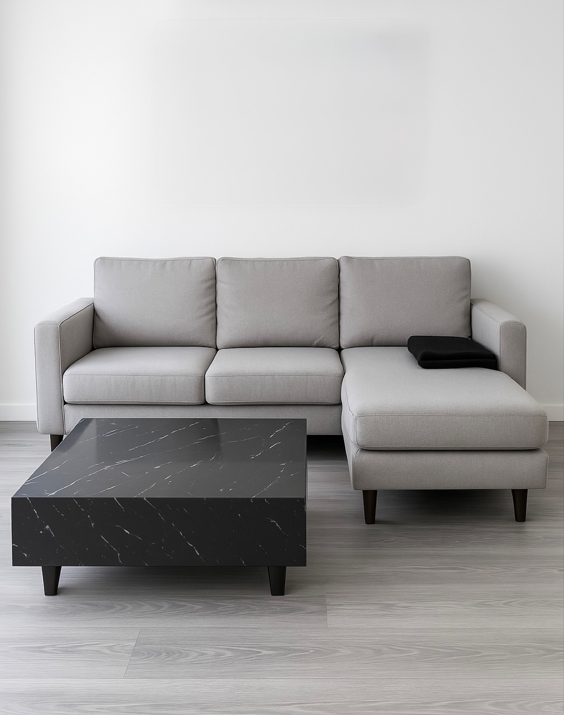 Grey Sectional Sofa with Chaise Lounge - photo 4
