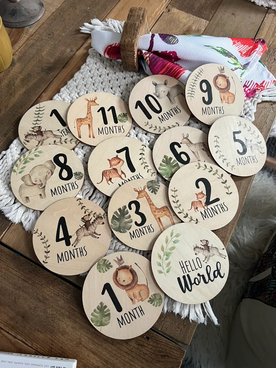 Baby's First Year Milestone Wooden Discs thumbnail